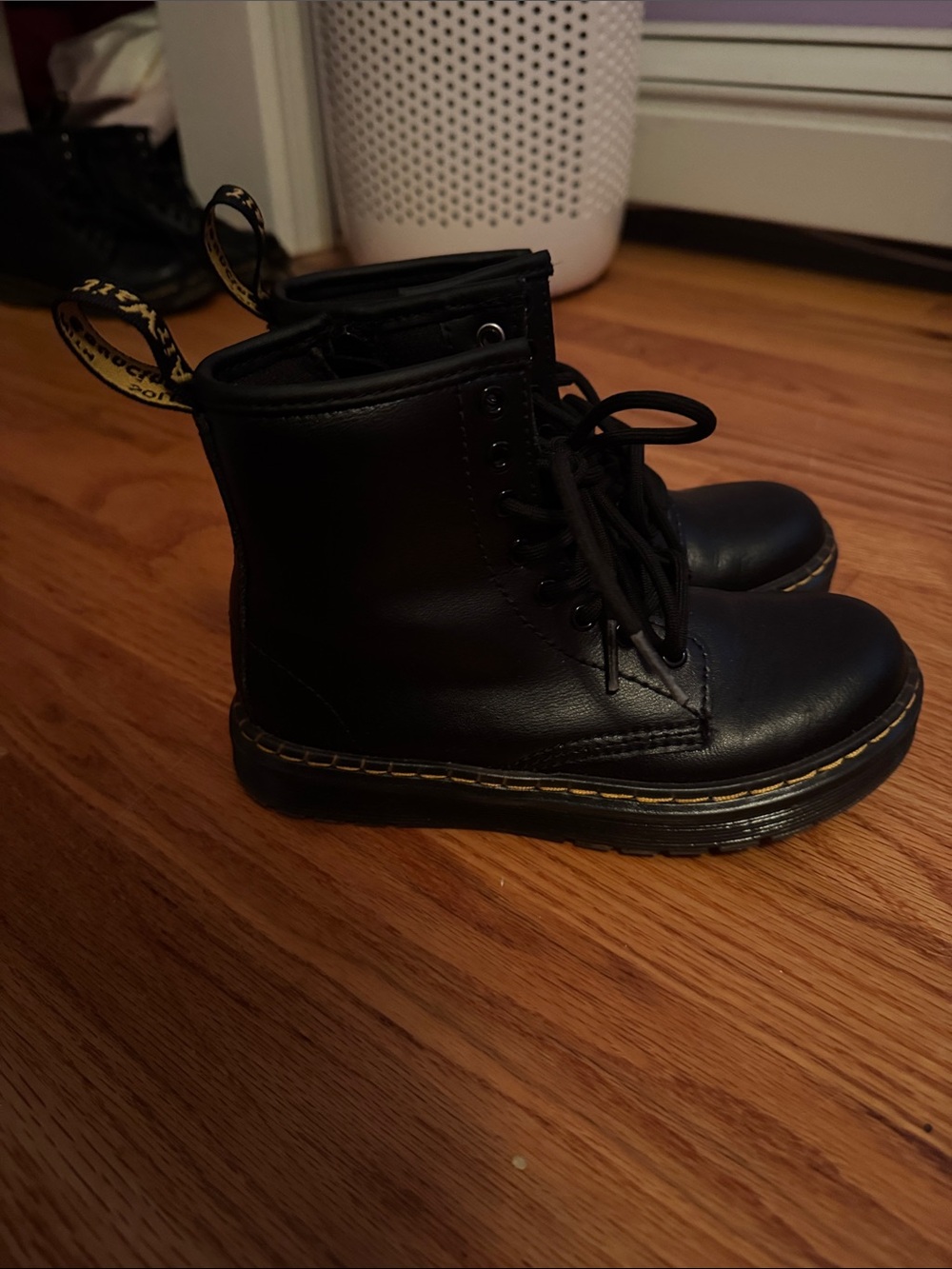 Dr. Martens Black Kids Lace-Up Ankle Boots - Classic Combat Style